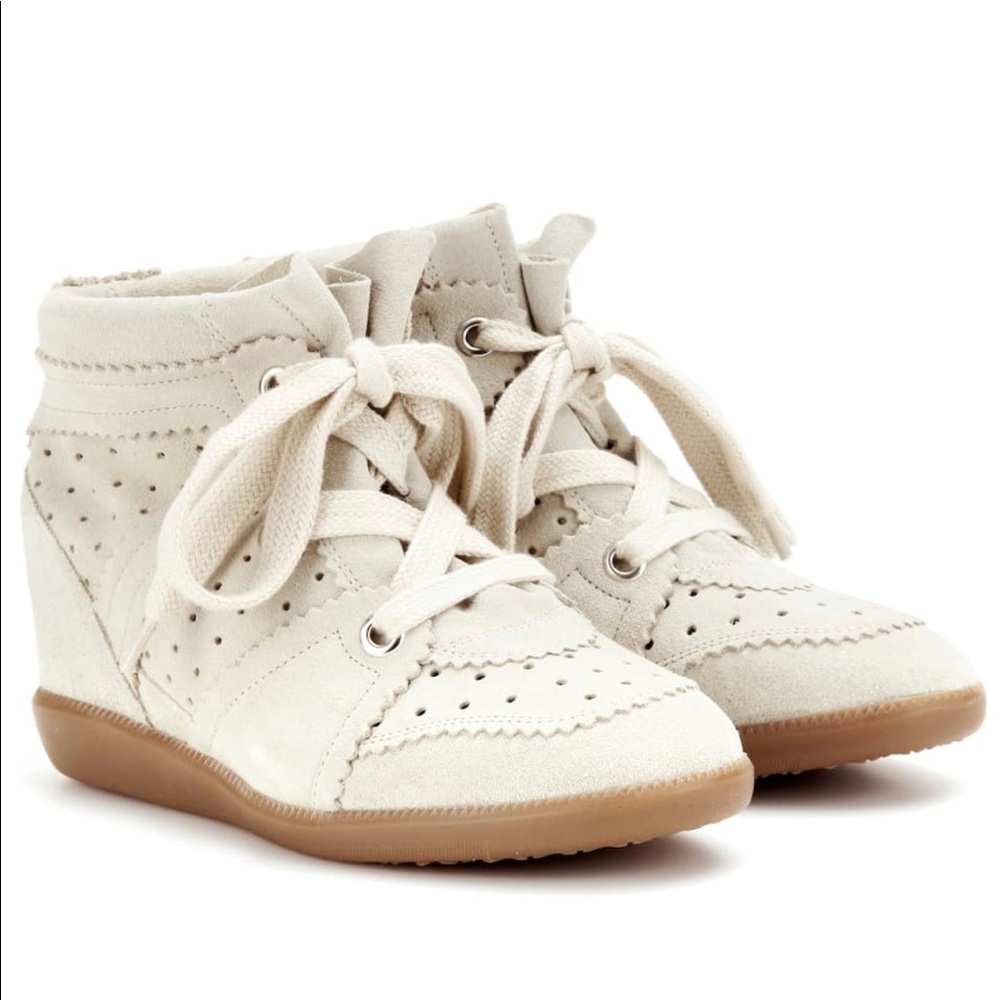 Isabel Marant perforated suede wedge sneaker